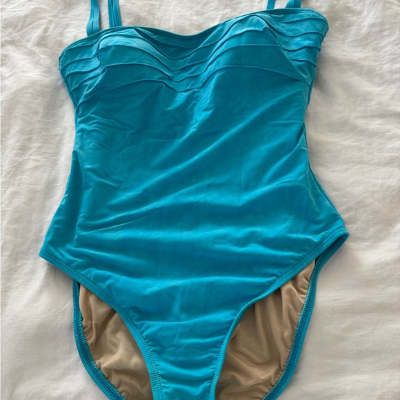 Elegant Teal Women's One Piece Swimsuit - Picture 1 of 5